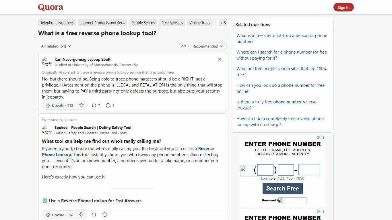 What is a free reverse phone lookup tool? - Quora